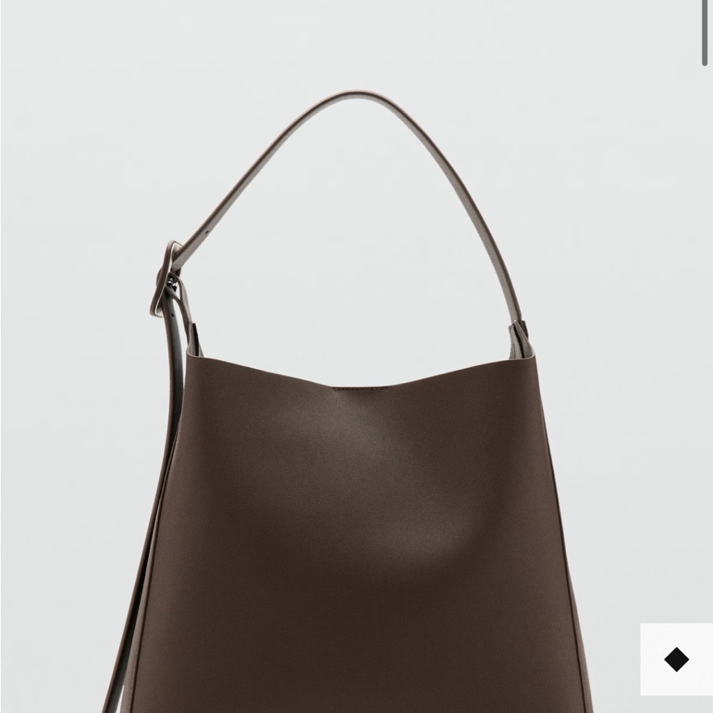 Mango Brown Shopper Bag Leather